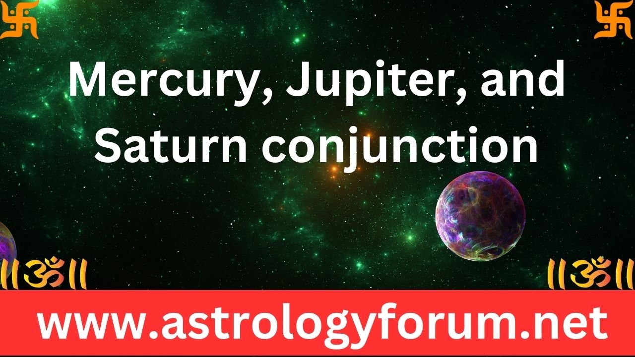 What does the Mercury, Jupiter, and Saturn conjunction mean in the 11th house for a Cancer ascendant?