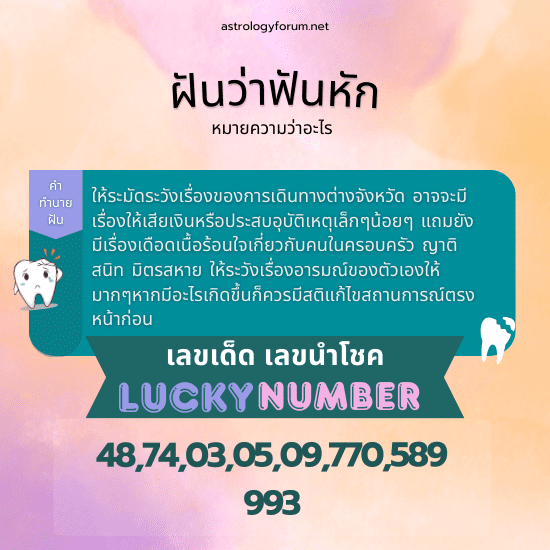 ฝันว่าฟันหัก_ทำนายฝัน